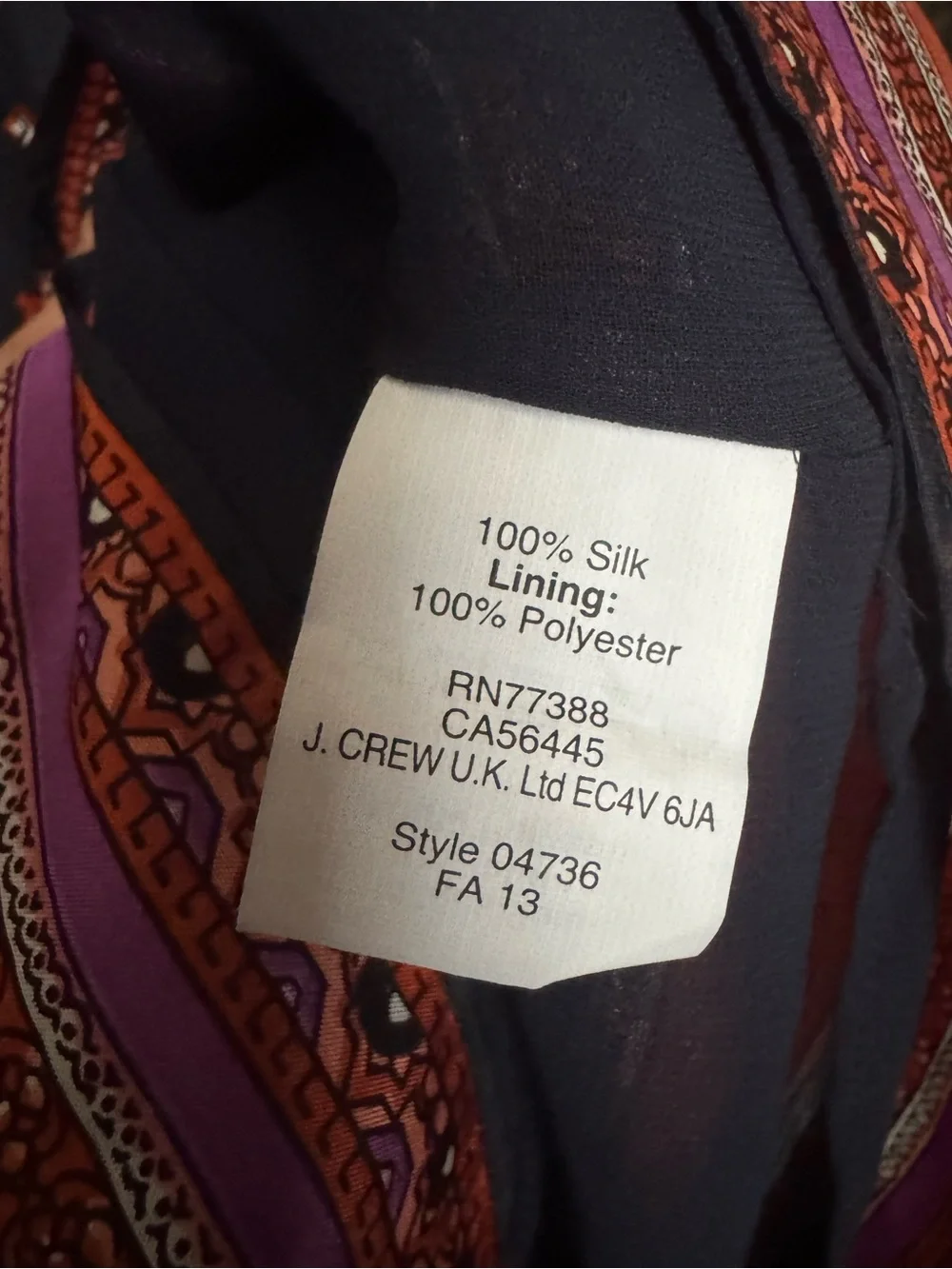 J. Crew crew silk